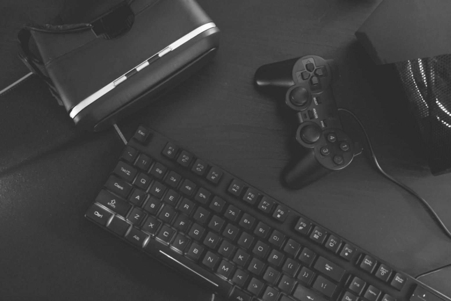 Gaming workspace with multiple monitors and competitive setup